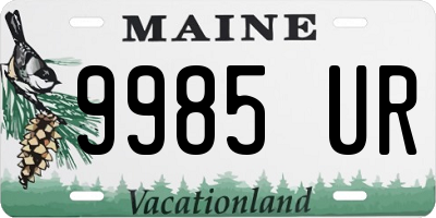 ME license plate 9985UR