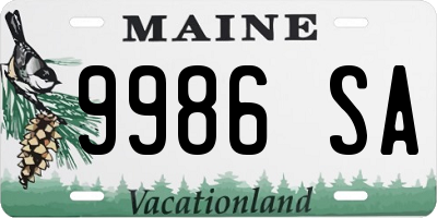 ME license plate 9986SA