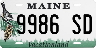 ME license plate 9986SD