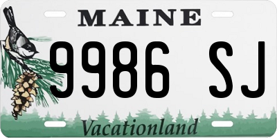 ME license plate 9986SJ