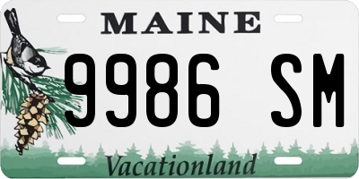ME license plate 9986SM