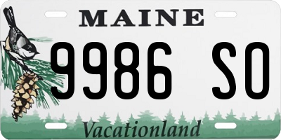 ME license plate 9986SO