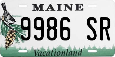 ME license plate 9986SR