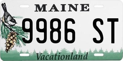 ME license plate 9986ST