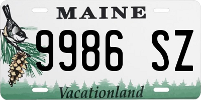 ME license plate 9986SZ