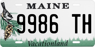 ME license plate 9986TH