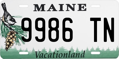 ME license plate 9986TN
