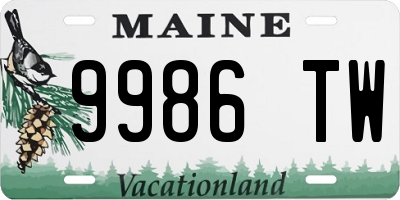 ME license plate 9986TW
