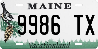 ME license plate 9986TX