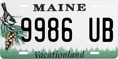 ME license plate 9986UB
