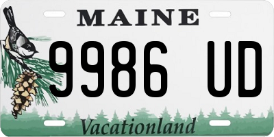 ME license plate 9986UD