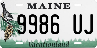 ME license plate 9986UJ