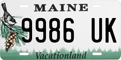 ME license plate 9986UK