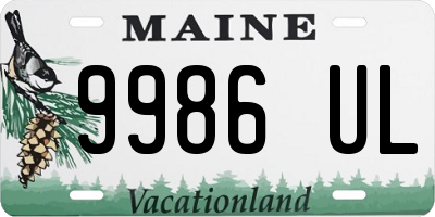 ME license plate 9986UL