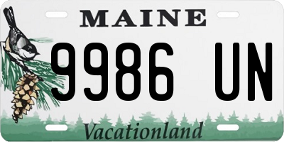 ME license plate 9986UN