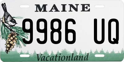 ME license plate 9986UQ