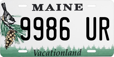 ME license plate 9986UR