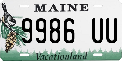 ME license plate 9986UU