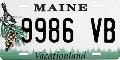 ME license plate 9986VB