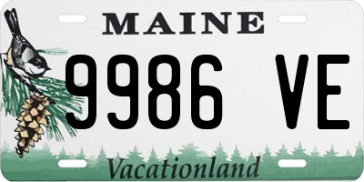 ME license plate 9986VE
