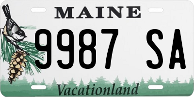 ME license plate 9987SA