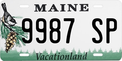 ME license plate 9987SP