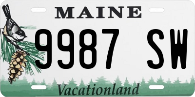ME license plate 9987SW