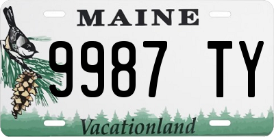ME license plate 9987TY