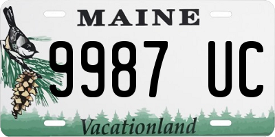 ME license plate 9987UC