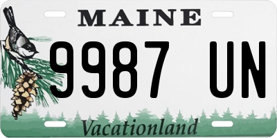 ME license plate 9987UN
