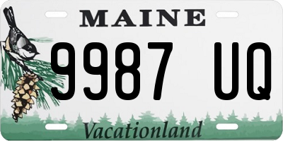 ME license plate 9987UQ