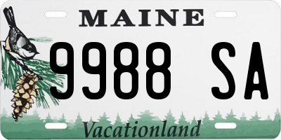 ME license plate 9988SA