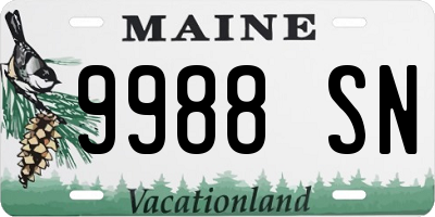 ME license plate 9988SN