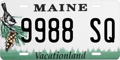ME license plate 9988SQ