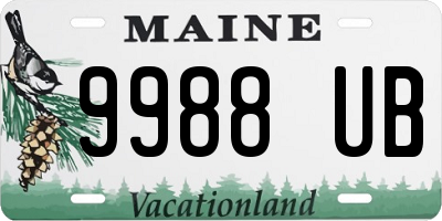 ME license plate 9988UB