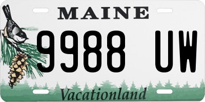 ME license plate 9988UW