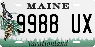 ME license plate 9988UX