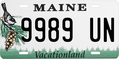 ME license plate 9989UN