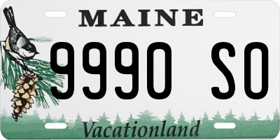 ME license plate 9990SO