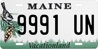 ME license plate 9991UN