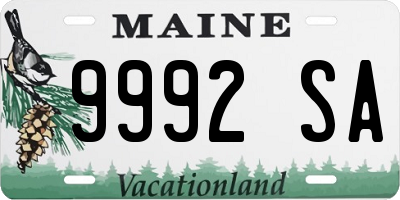 ME license plate 9992SA