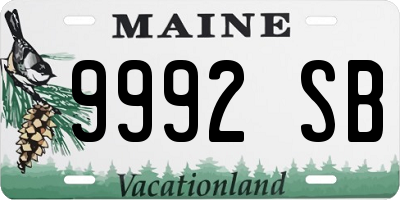 ME license plate 9992SB
