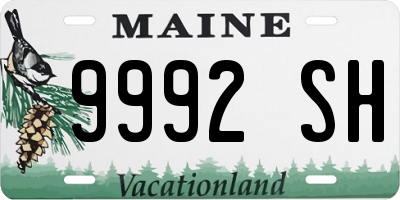 ME license plate 9992SH