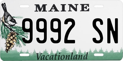 ME license plate 9992SN