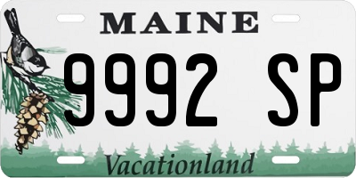 ME license plate 9992SP