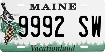 ME license plate 9992SW