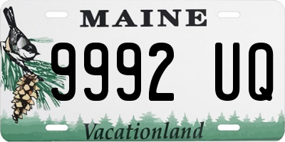 ME license plate 9992UQ