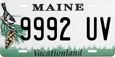 ME license plate 9992UV