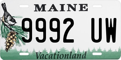 ME license plate 9992UW