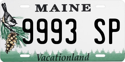 ME license plate 9993SP